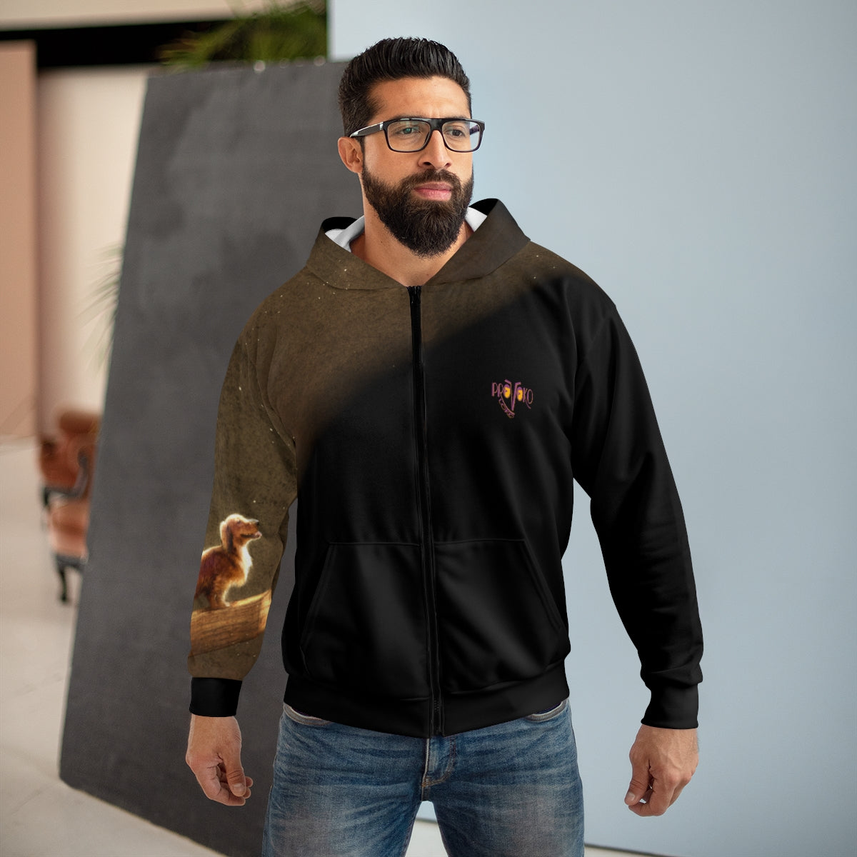 Shinedown on a Dachshund Unisex Zip Hoodie