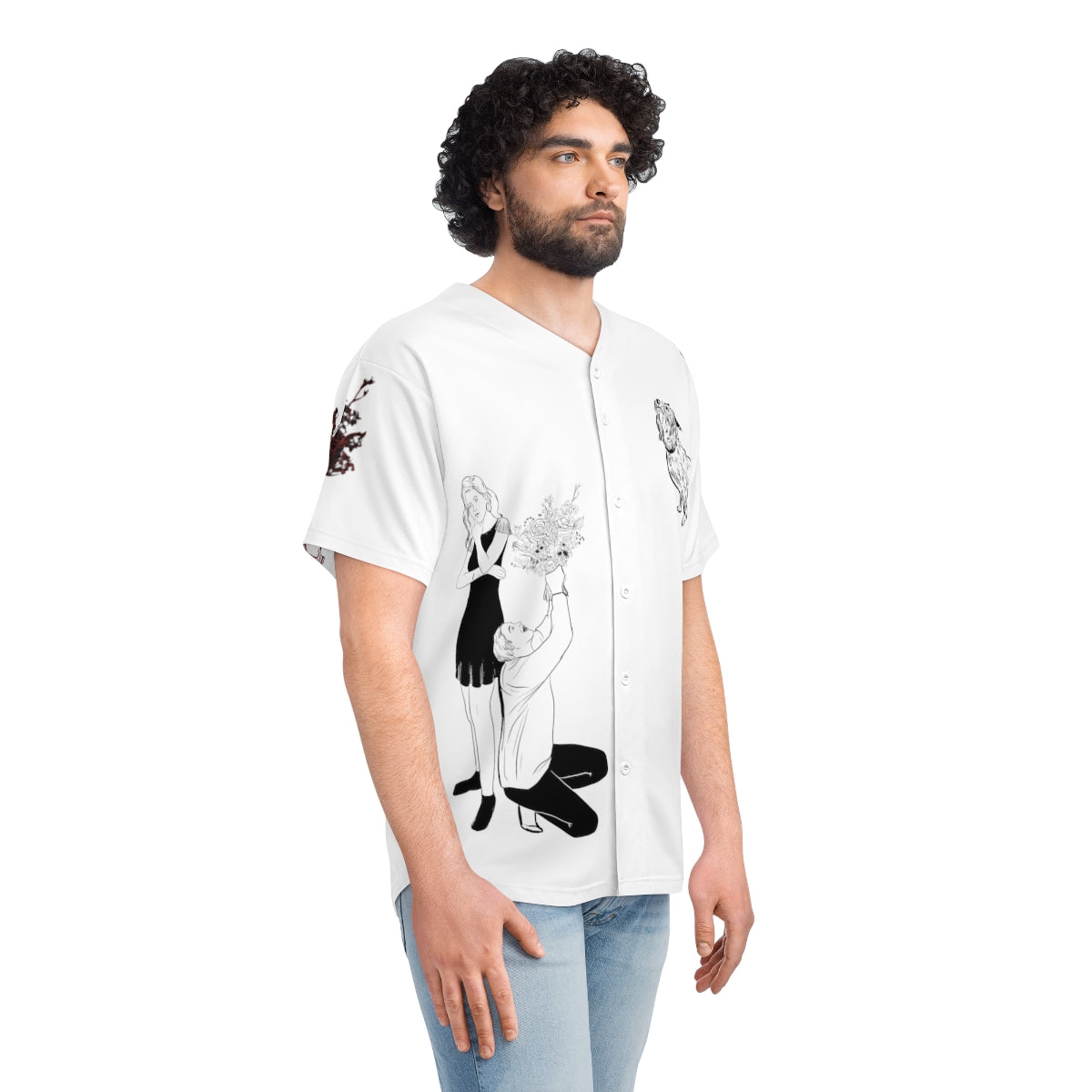 You better love my dog (White): Men's Baseball Jersey