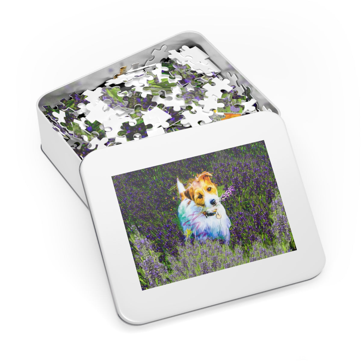 Cute Puppy in Lavender, Jigsaw Puzzle (500,1000-Piece)