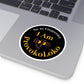 I Am ProvokoLoko, Round Stickers. No to Corpocracy. (black background) | Indoor & Outdoor Vinyl Stickers