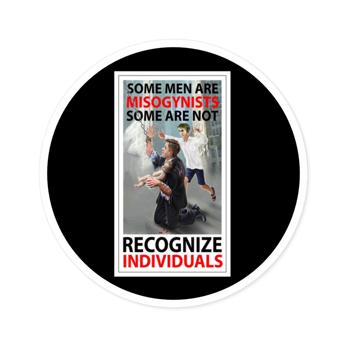 Recognize individuals, indoor/outdoor round stickers.