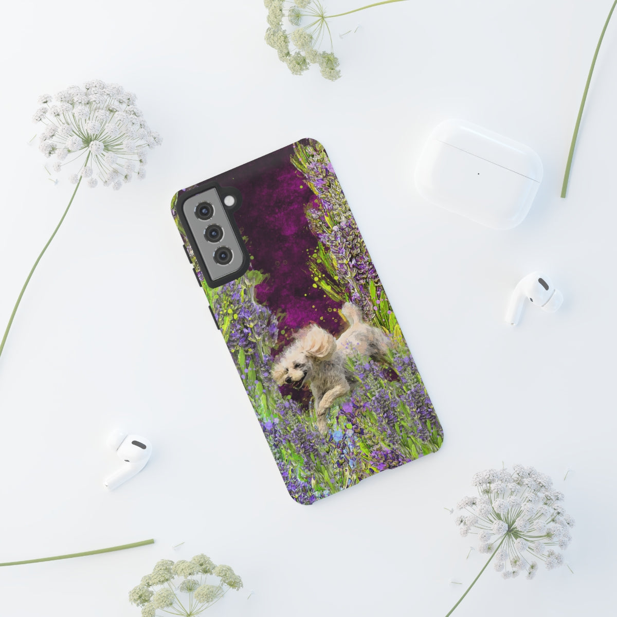 French poodle in Lavender - All Phones, dog Tough Cases