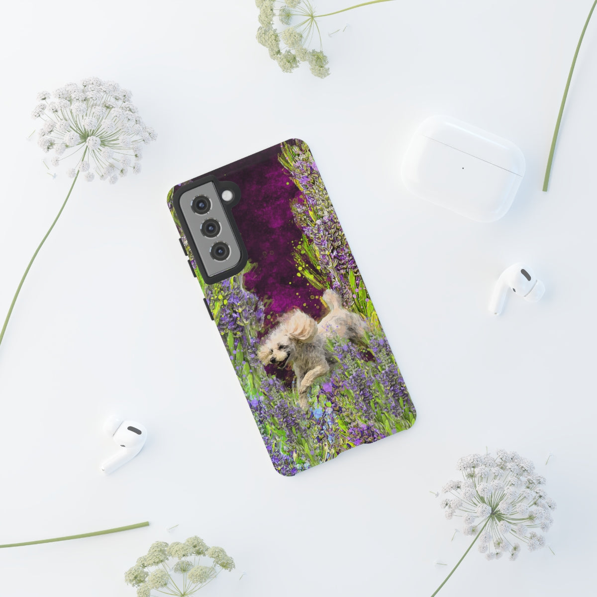 French poodle in Lavender - All Phones, dog Tough Cases