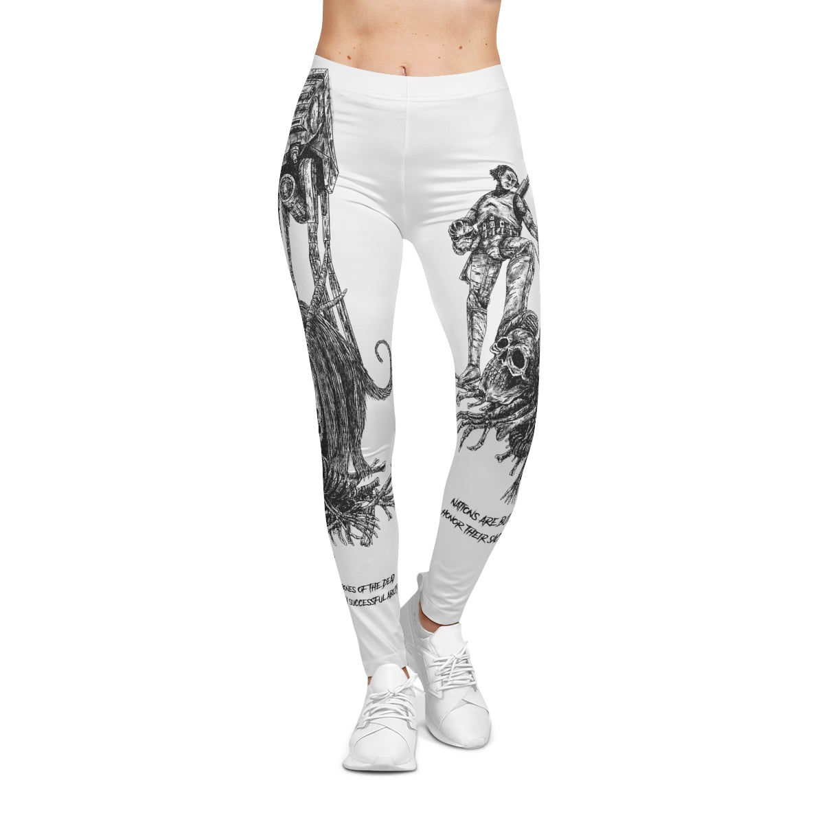 Nations are built on the bones of the dead: (white) Women's Casual Leggings