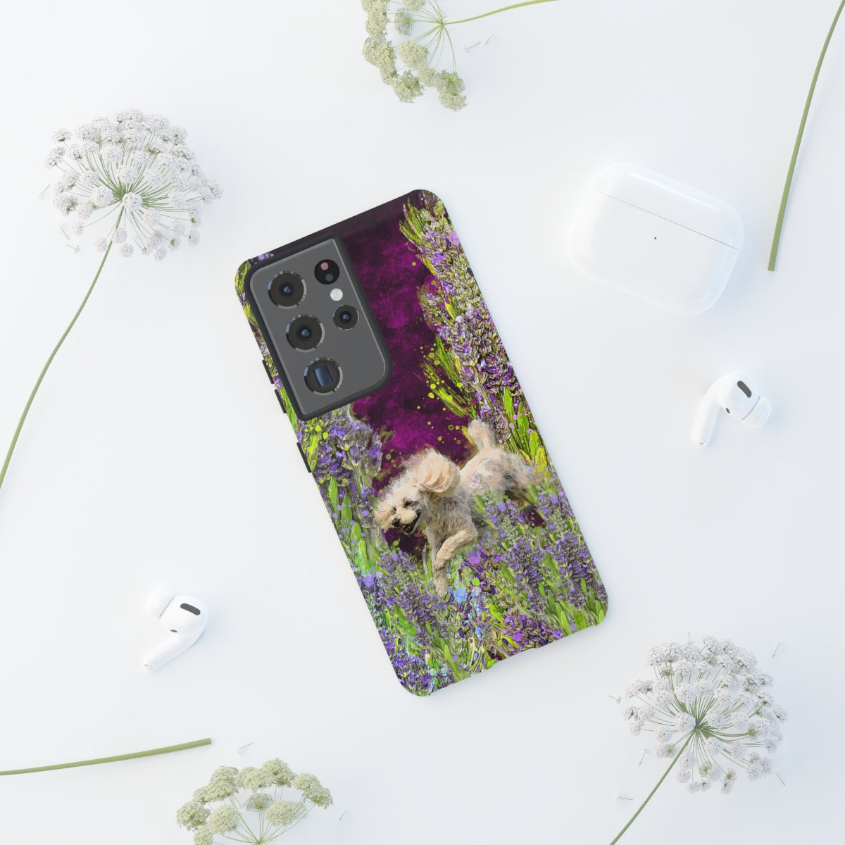 French poodle in Lavender - All Phones, dog Tough Cases