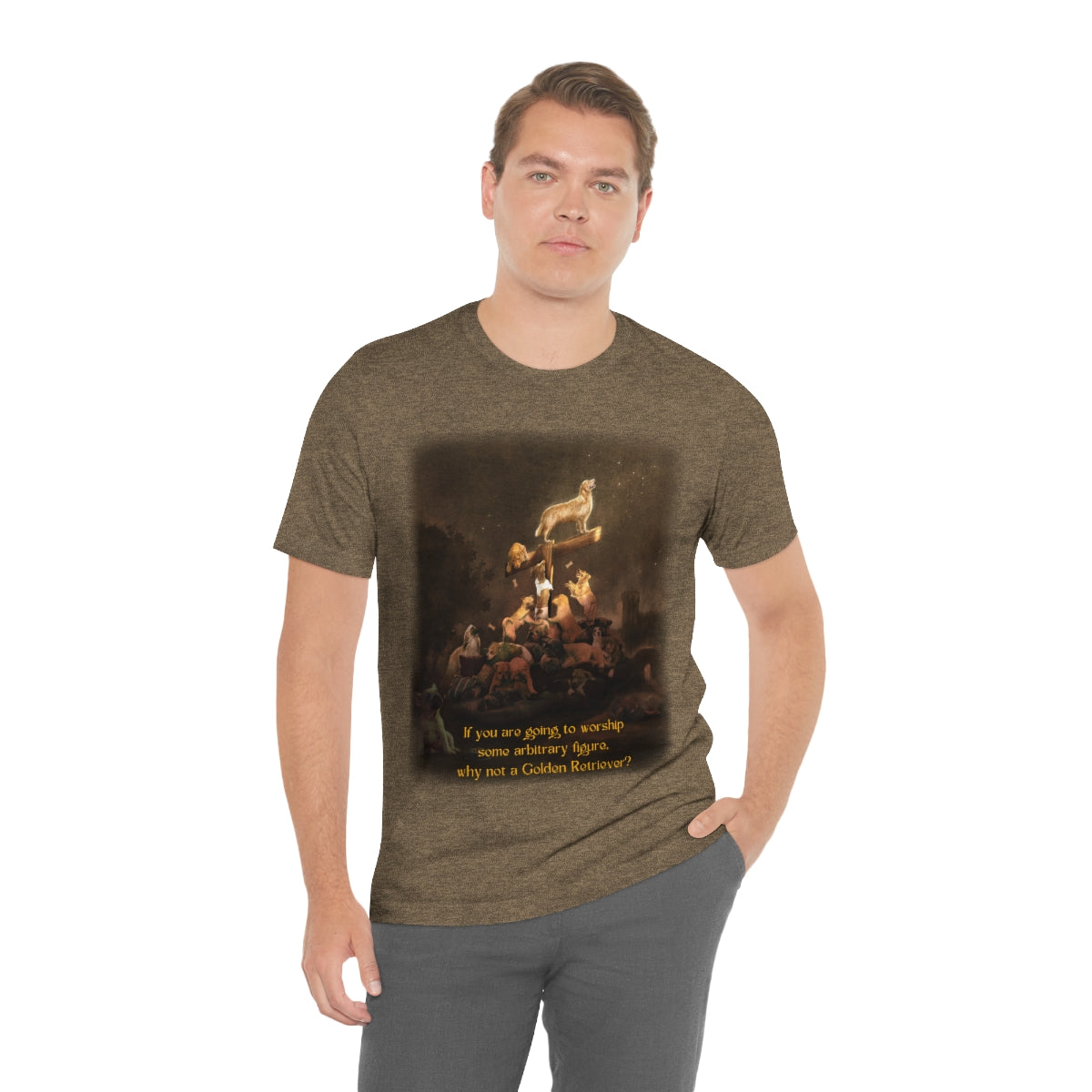 Shinedown on a Golden Retriever (with text): T shirt