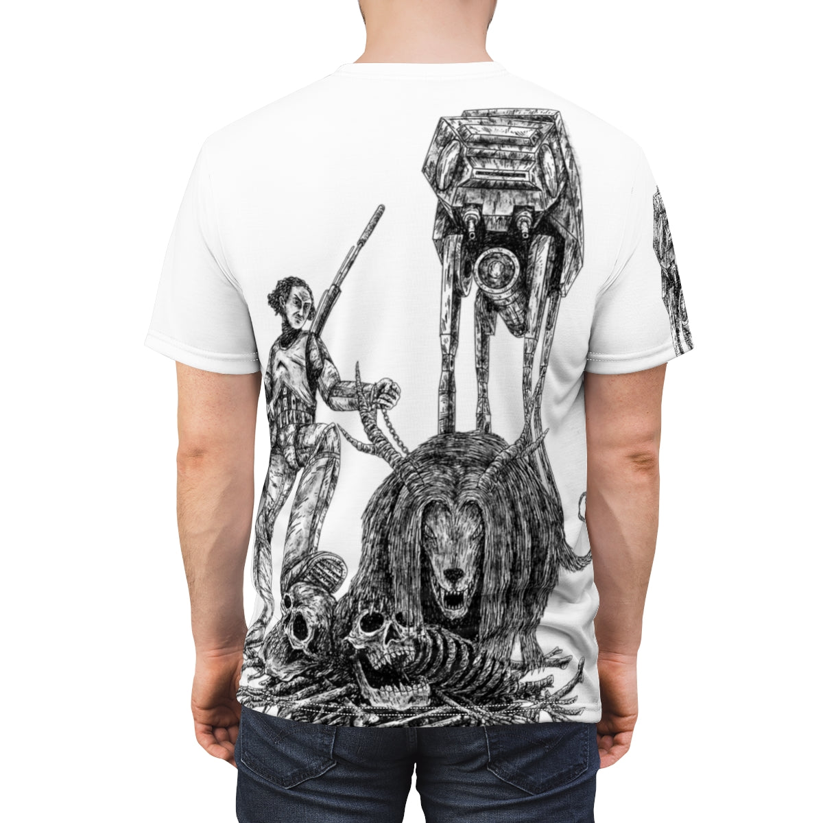 Nations are built on the bones of the dead: (White) Unisex AOP Cut & Sew Tee