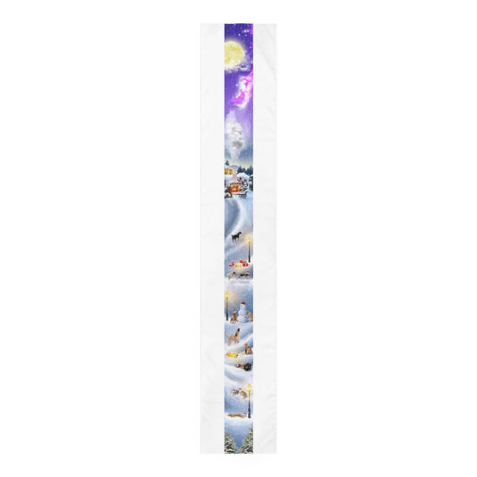 Christmas Dogs and Snowman (White), Table Runner