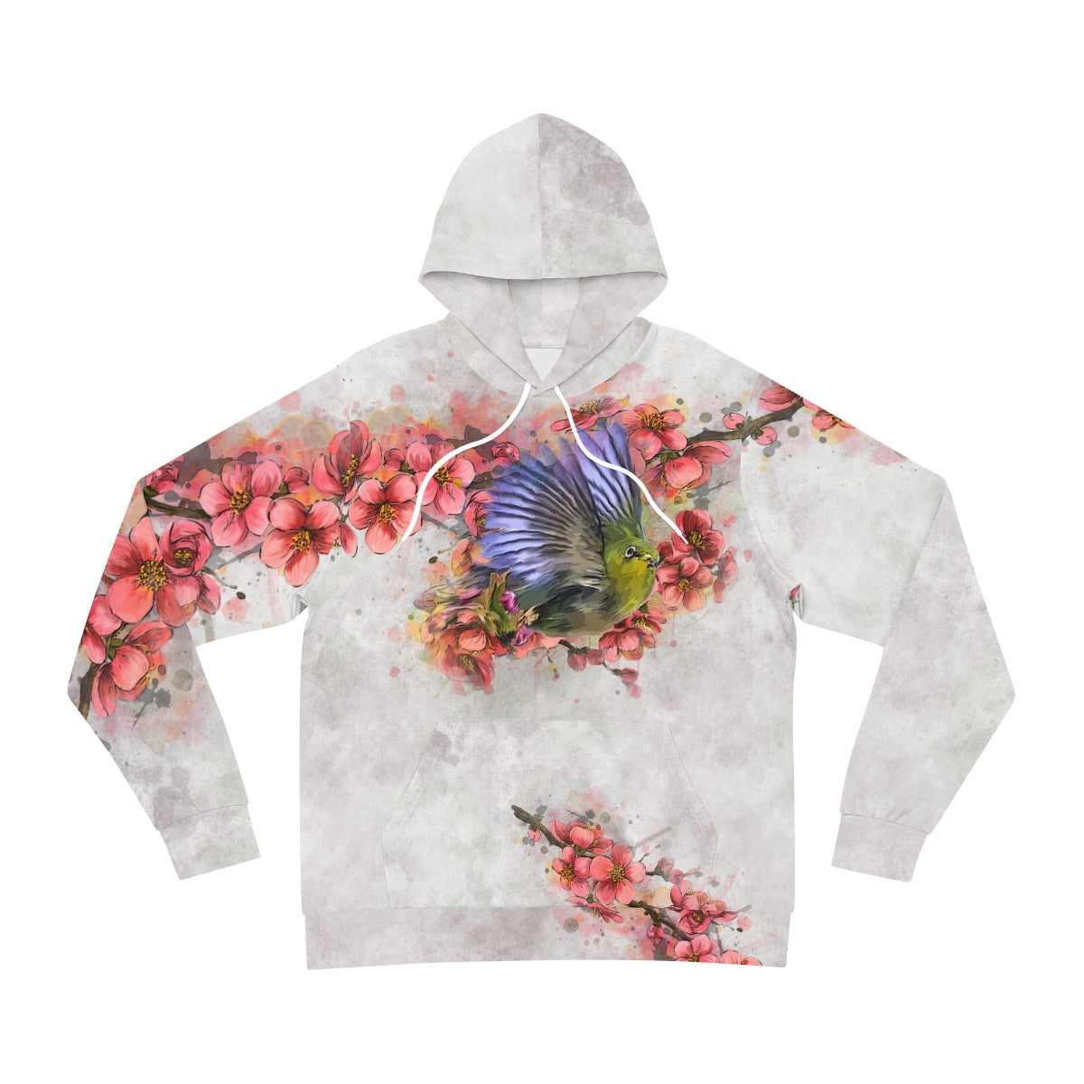 Cherry Blossom Birds White Fashion Hoodie