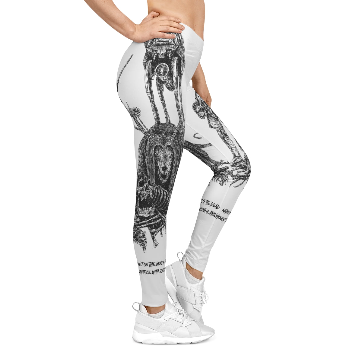 Nations are built on the bones of the dead: (white) Women's Casual Leggings