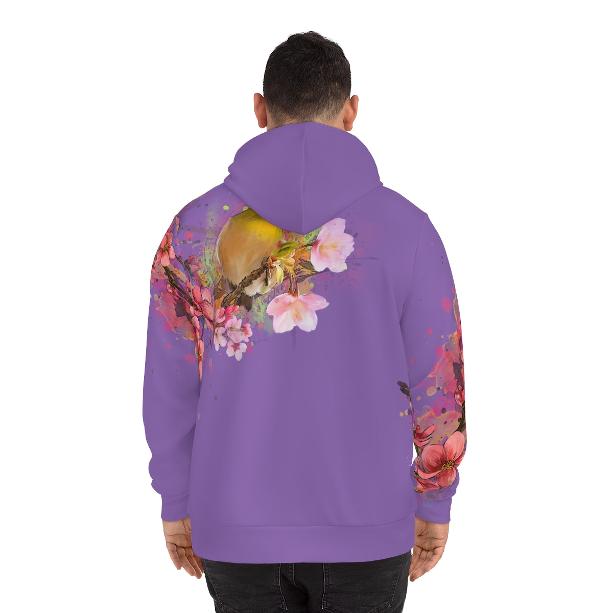 Cherry Blossom Birds (Purple), Fashion Hoodie