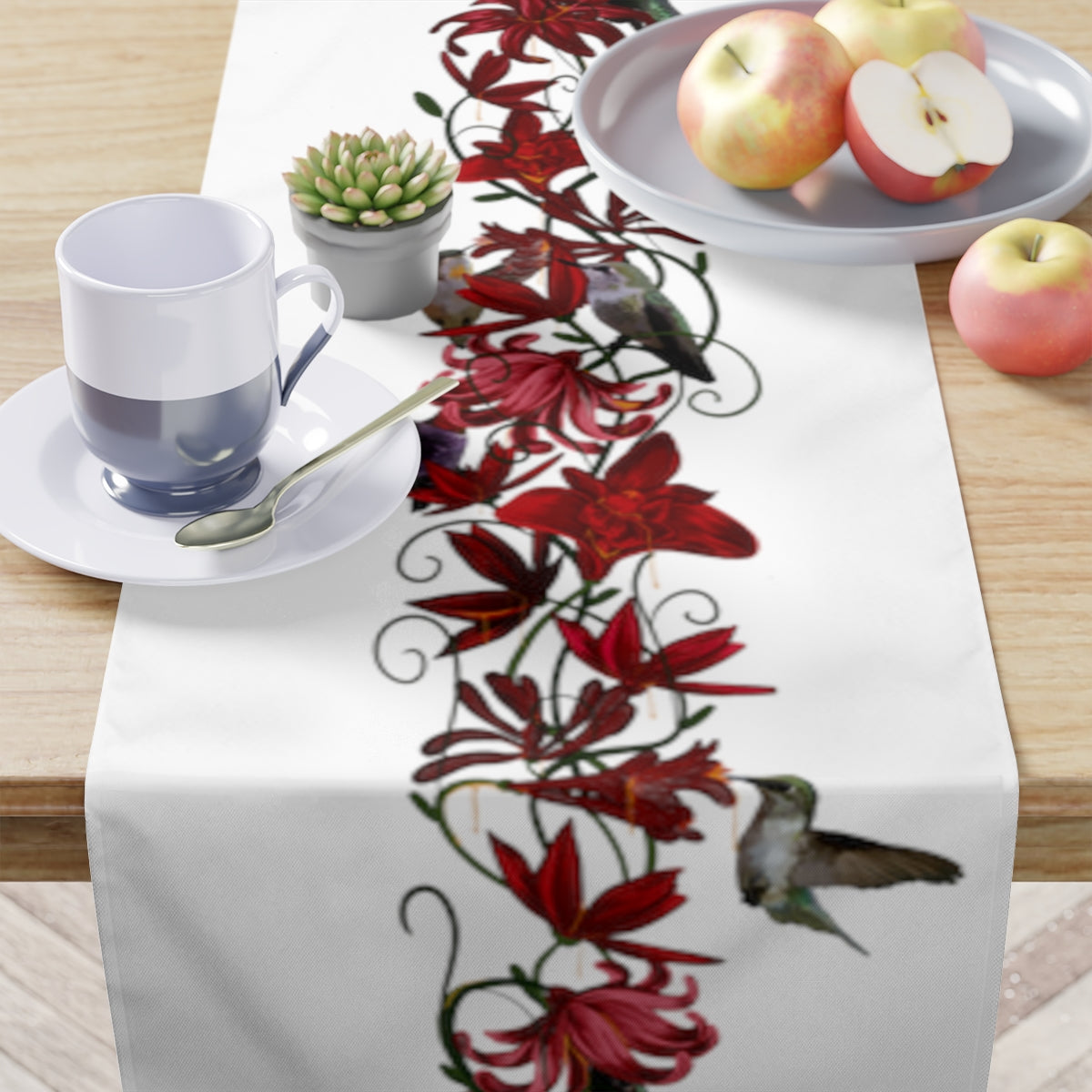 Christmas Birds (White), Table Runner