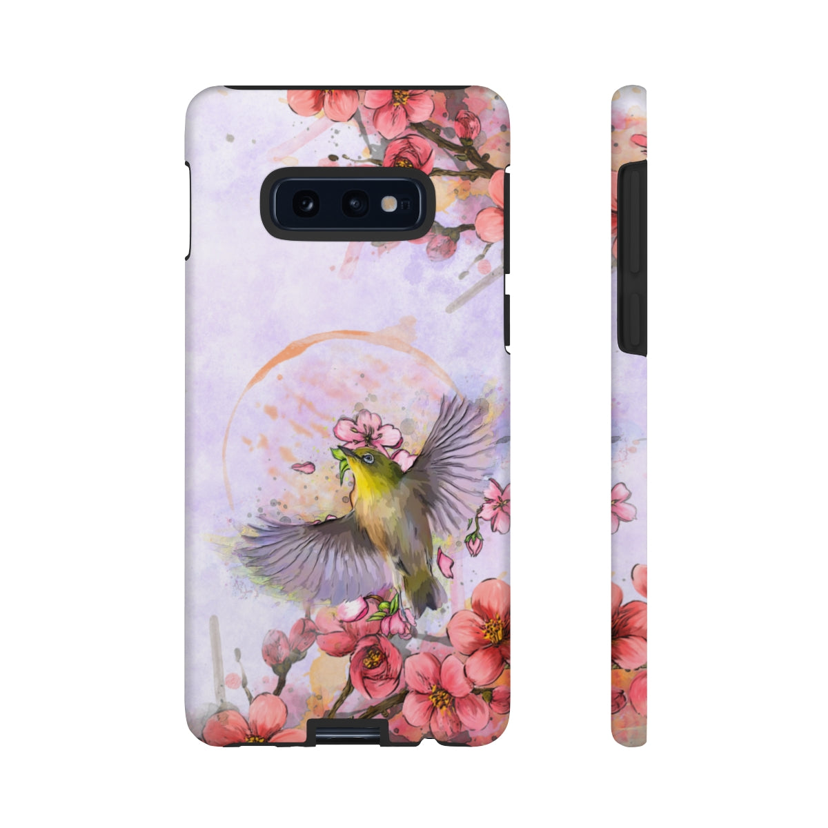 Cherry Blossom Birds, white background (Soar), Tough Cases - All Phones