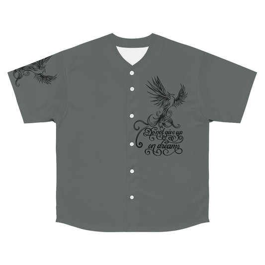 Don't give up on Dreams (Grey): Men's Baseball Jersey