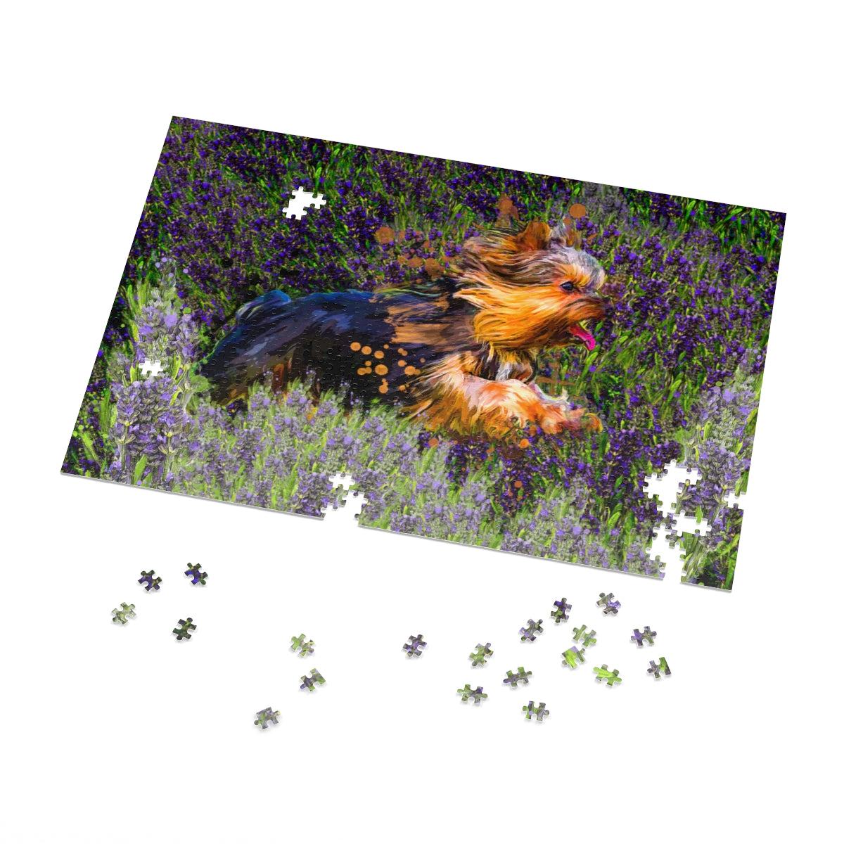 Yorkie in Lavender, Jigsaw Puzzle (500,1000-Piece)