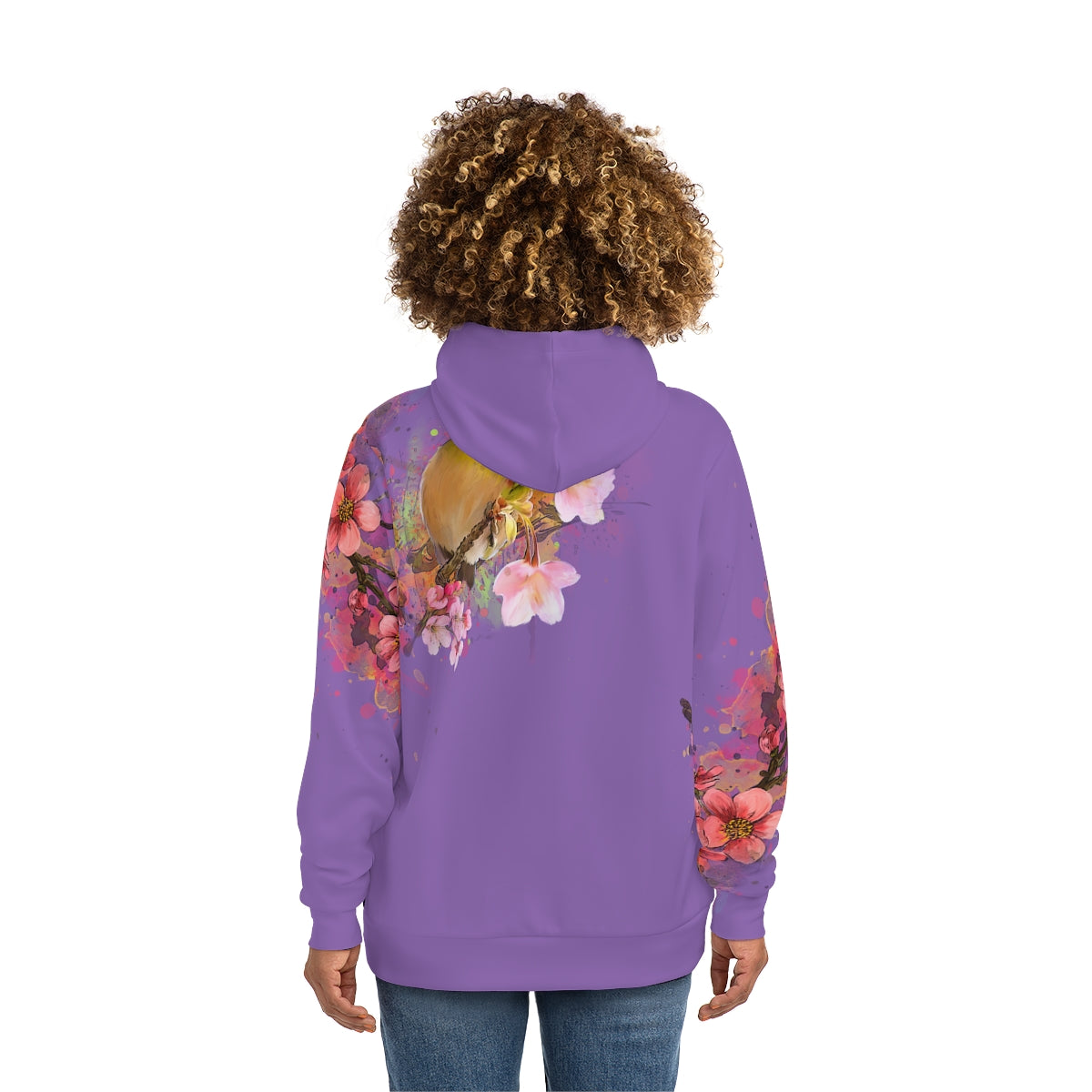 Cherry Blossom Birds (Purple), Fashion Hoodie