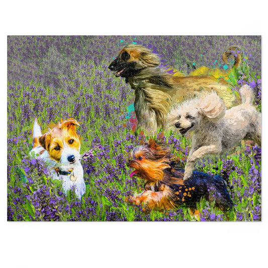 Four dogs in Lavender, Jigsaw Puzzle (500,1000-Piece)