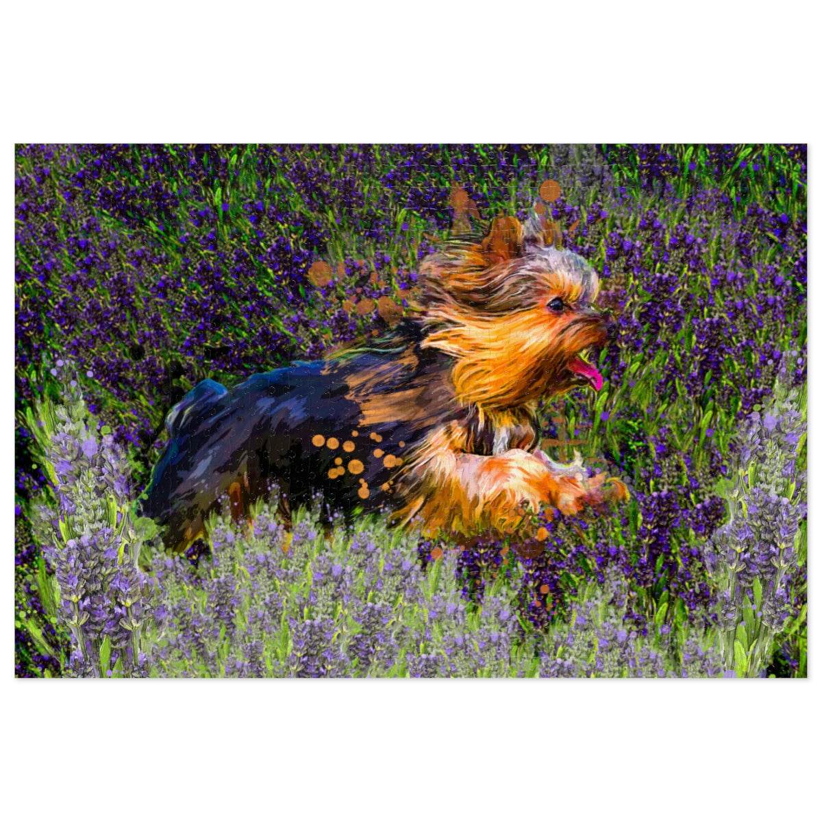 Yorkie in Lavender, Jigsaw Puzzle (500,1000-Piece)