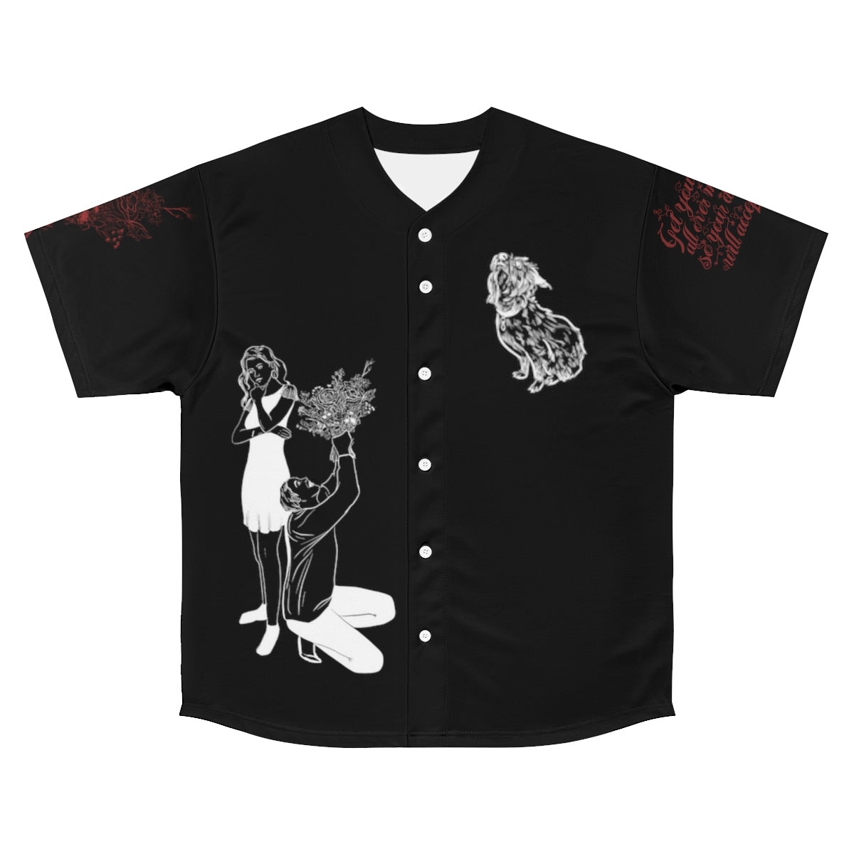 You better love my dog (Black): Men's Baseball Jersey