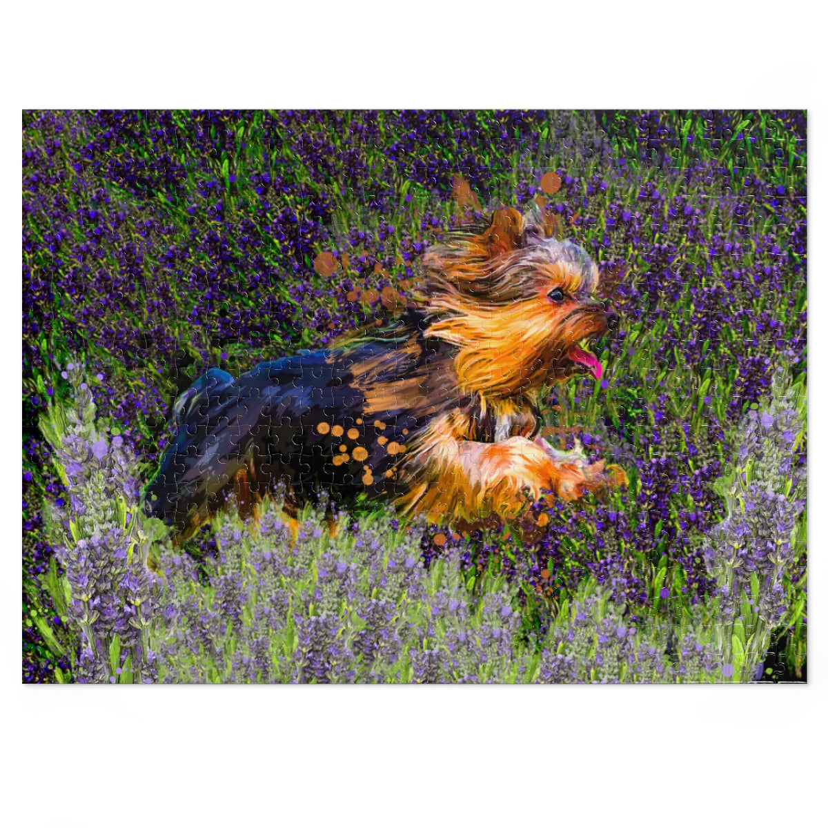 Yorkie in Lavender, Jigsaw Puzzle (500,1000-Piece)