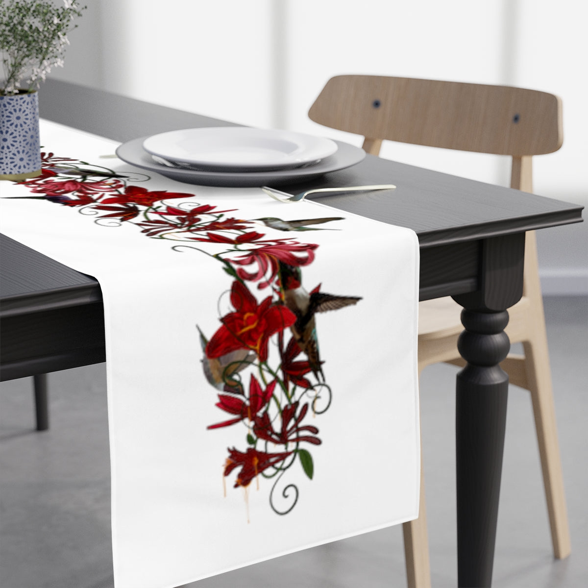 Christmas Birds (White), Table Runner