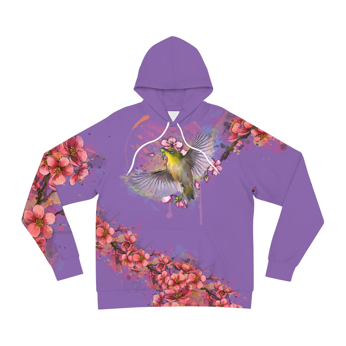 Cherry Blossom Birds (Purple), Fashion Hoodie