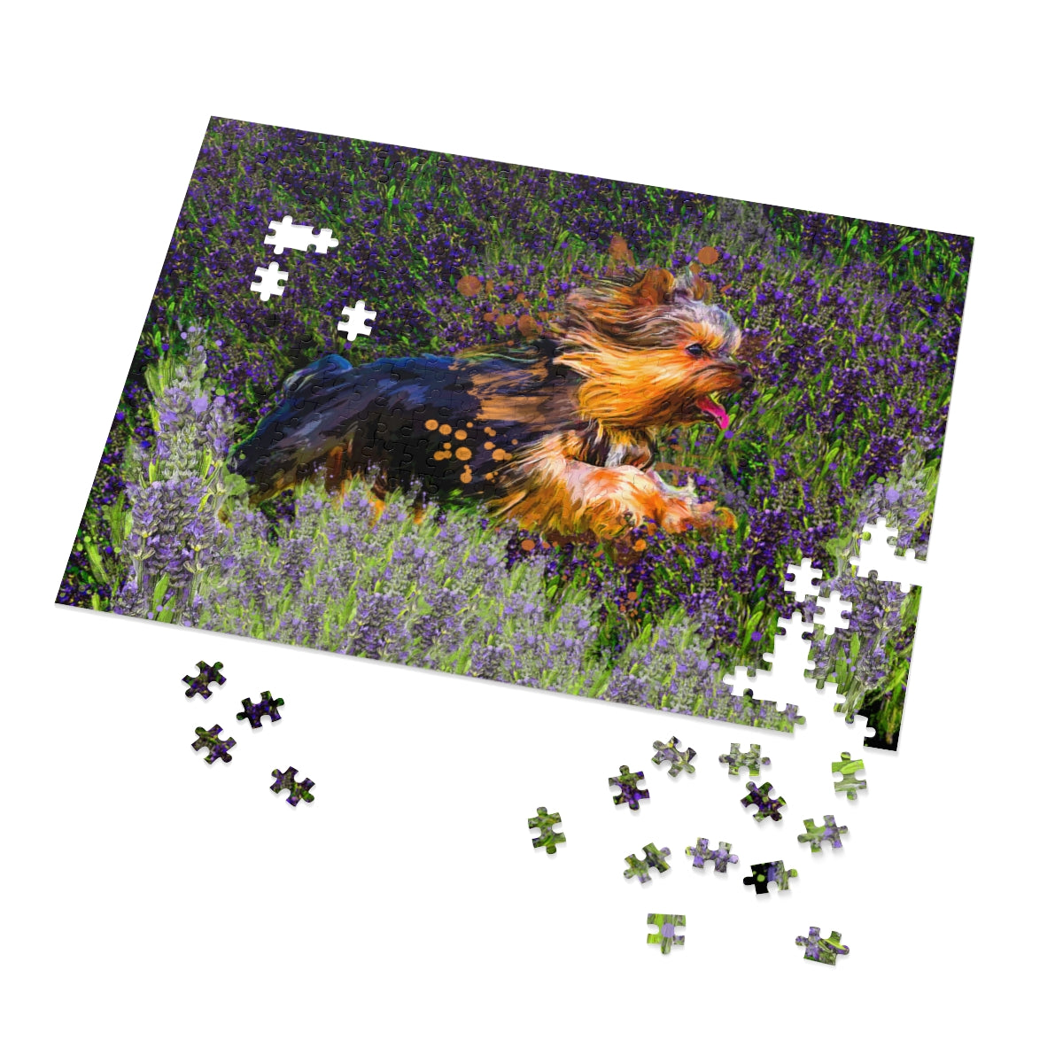 Yorkie in Lavender, Jigsaw Puzzle (500,1000-Piece)