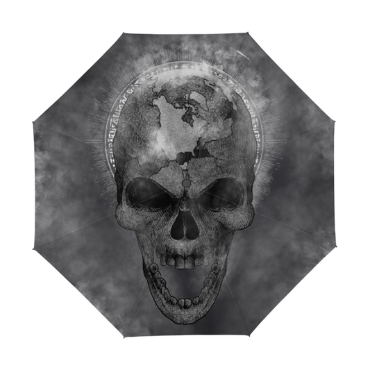 umbrella with dark art of a skull Earth leaking atmosphere. umbrella,MOQ1,Delivery days 5