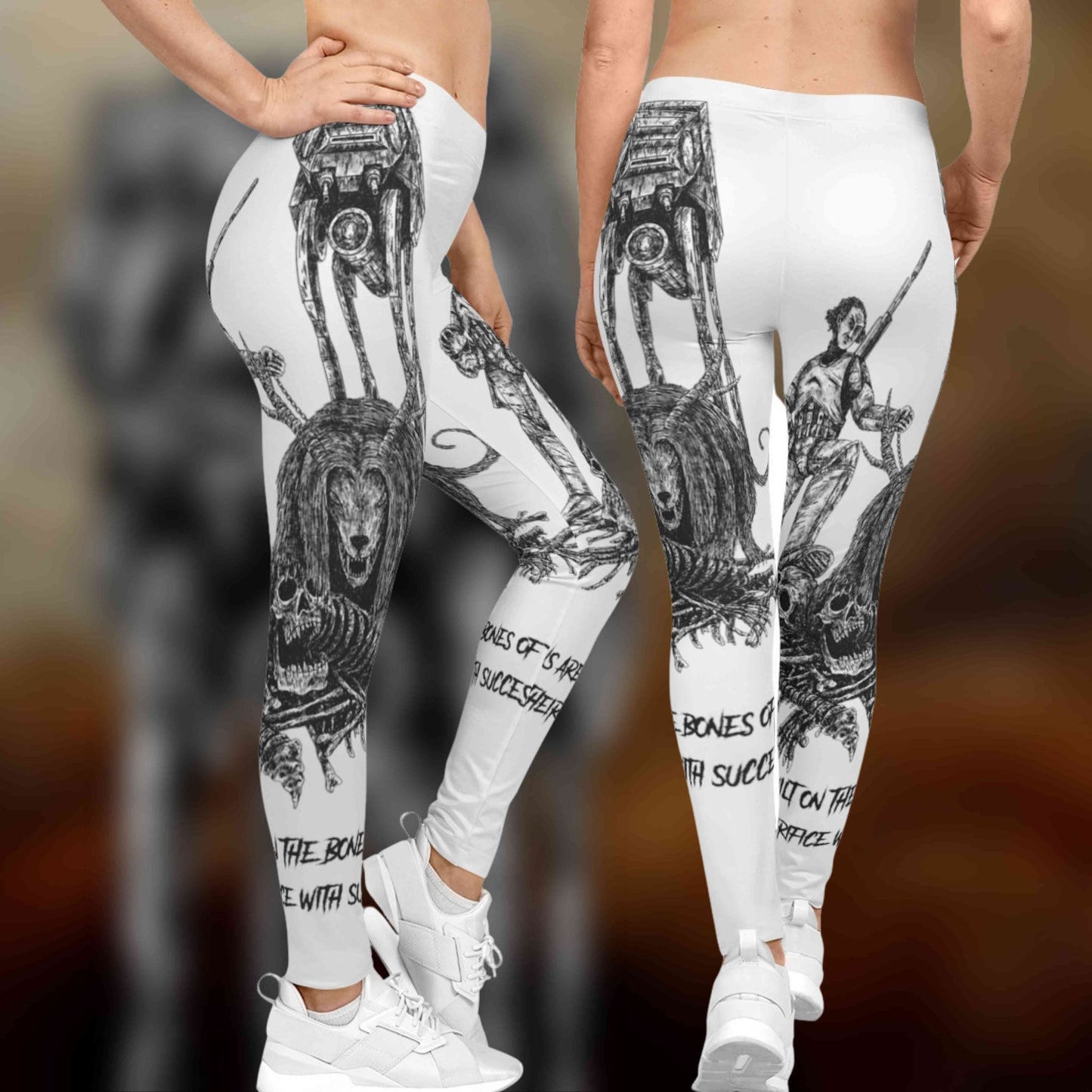 Nations are built on the bones of the dead: (white) Women's Casual Leggings